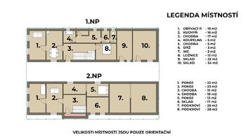 půdorys - Prodej domu 255 m², Březina