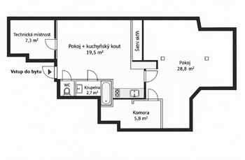 Pronájem bytu 2+kk v osobním vlastnictví 65 m², Praha 10 - Vinohrady