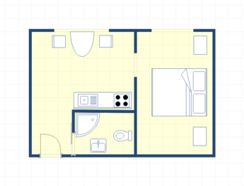 Půdorys - Prodej bytu 1+1 v osobním vlastnictví 35 m², Ústí nad Labem
