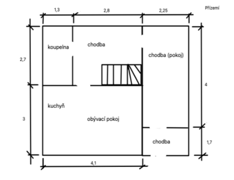 Půdorys přízemí - Prodej domu 60 m², Chotýšany