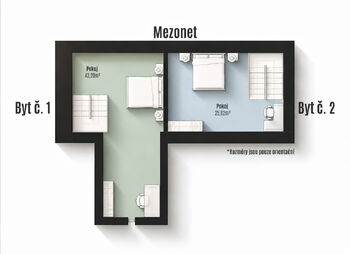 Nový mezonetový byt 2+kk, 67 m², Dr. Ant. Hobzy, Třebíč – Stařečka, místo s duší a krásným výhledem - Prodej bytu 2+kk v osobním vlastnictví 67 m², Třebíč