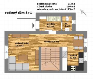 Pronájem domu 91 m², Praha 4 - Modřany