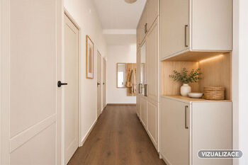 vizualizace - chodba po rekonstrukci - Prodej bytu 2+1 v osobním vlastnictví 59 m², Praha 4 - Nusle