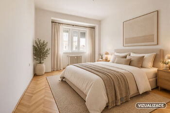vizualizace - ložnice po rekonstrukci - Prodej bytu 2+1 v osobním vlastnictví 59 m², Praha 4 - Nusle