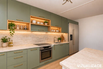 Vizualizace možného stavu kuchyně - Prodej bytu 3+1 v osobním vlastnictví 70 m², Litoměřice