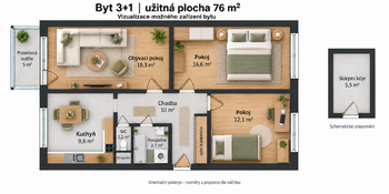 Pronájem bytu 3+1 v osobním vlastnictví 76 m², Havlíčkův Brod