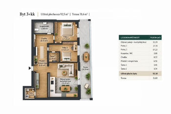 Pronájem bytu 3+kk v osobním vlastnictví 93 m², Praha 6 - Břevnov