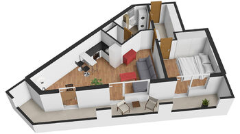 Pronájem bytu 2+kk v osobním vlastnictví 48 m², Praha 5 - Zličín