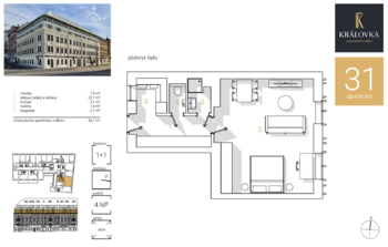 Pronájem bytu 1+1 v osobním vlastnictví 46 m², Praha 6 - Břevnov