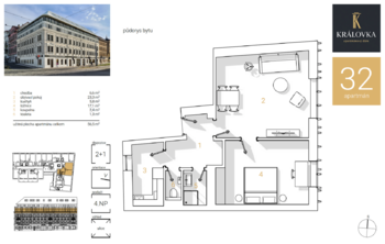 Pronájem bytu 2+1 v osobním vlastnictví 57 m², Praha 6 - Břevnov