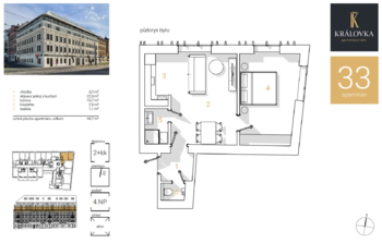 Pronájem bytu 2+kk v osobním vlastnictví 45 m², Praha 6 - Břevnov