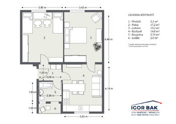 Prodej bytu 2+1 v osobním vlastnictví 54 m², Liberec