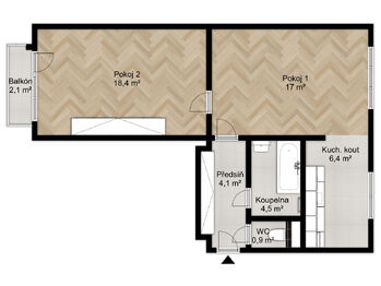 Prodej bytu 2+1 v osobním vlastnictví 53 m², Plzeň
