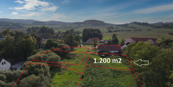 Pohled od východu - Prodej pozemku 1200 m², Sedlec-Prčice 