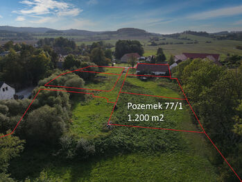 Pohled od východu - Prodej pozemku 1200 m², Sedlec-Prčice