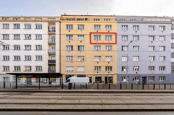 Vyznačení polohy bytu - Pronájem bytu 2+kk v osobním vlastnictví 45 m², Praha 3 - Žižkov