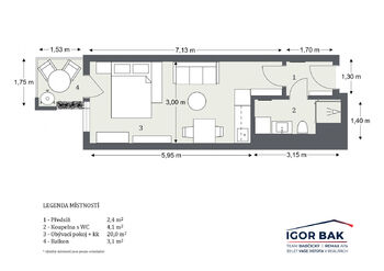 Prodej bytu 1+kk v osobním vlastnictví 27 m², Praha 9 - Střížkov