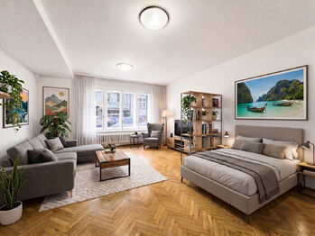 Vizualizace - Pronájem bytu 2+1 v osobním vlastnictví 57 m², Praha 2 - Nové Město