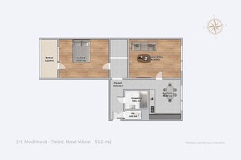 Prodej bytu 2+1 v osobním vlastnictví 56 m², Třebíč