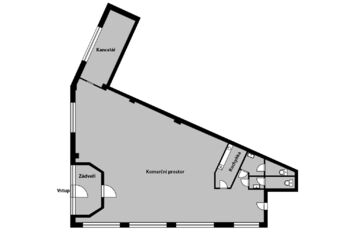 orientační půdorys - Prodej kancelářských prostor 141 m², Praha 5 - Hlubočepy