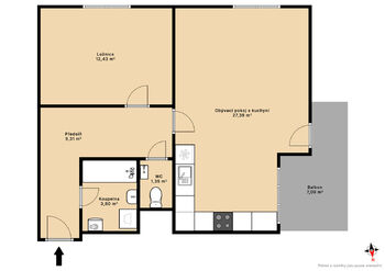 Pronájem bytu 2+kk v osobním vlastnictví 55 m², Šestajovice