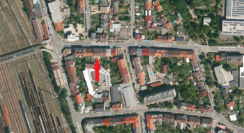 letecká mapa - Pronájem bytu 1+1 v osobním vlastnictví 44 m², České Budějovice