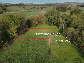 Pohled od západu - Prodej pozemku 2730 m², Sedlec-Prčice