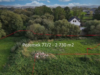 Pohled od severu - Prodej pozemku 2730 m², Sedlec-Prčice