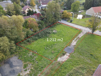 Pohled od severovýchodu - Prodej pozemku 1212 m², Sedlec-Prčice