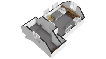 Půdorys 3D - II.NP - Prodej chaty / chalupy 69 m², Nýdek