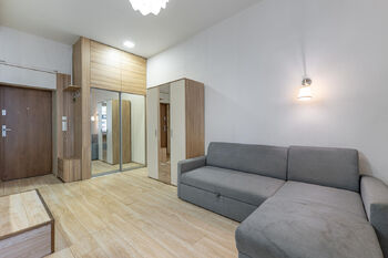 obývací pokoj - Prodej bytu 1+kk v osobním vlastnictví 27 m², Praha 7 - Holešovice