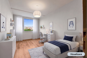 Vizualizace dětského pokoje - Prodej bytu 3+1 v osobním vlastnictví 82 m², Praha 9 - Prosek
