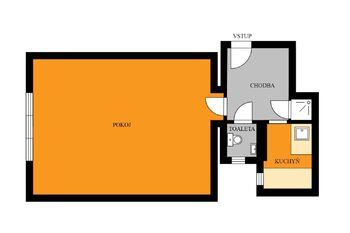 Plánek bytu - Pronájem bytu 1+kk v osobním vlastnictví 32 m², Český Brod