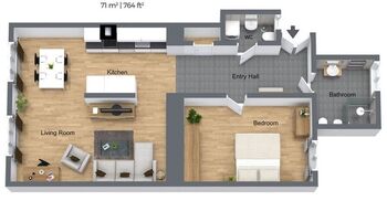 Plánek bytu - Prodej bytu 2+kk v osobním vlastnictví 71 m², Praha 1 - Staré Město