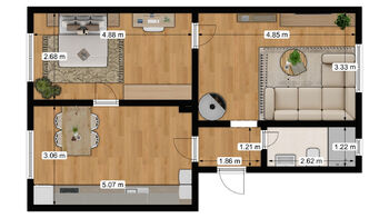 Pronájem bytu 2+1 v osobním vlastnictví 52 m², Teplice