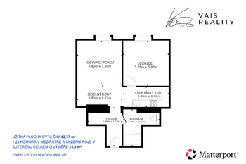 Prodej bytu 2+kk v osobním vlastnictví 53 m², Žatec