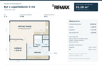 Prodej bytu 1+kk v družstevním vlastnictví 33 m², Most