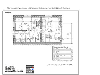 půdorys přízemí - Prodej bytu 5+kk v osobním vlastnictví 107 m², Homole