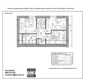 půdorys podkroví - Prodej bytu 5+kk v osobním vlastnictví 107 m², Homole