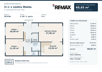 Prodej bytu 3+1 v osobním vlastnictví 69 m², Most
