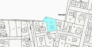 Katastrální mapa - Prodej domu 201 m², Praha 9 - Kbely