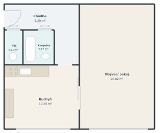 Prodej bytu 1+1 v družstevním vlastnictví 45 m², Lázně Bohdaneč