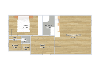 Pronájem bytu 2+kk v osobním vlastnictví 51 m², Praha 7 - Holešovice