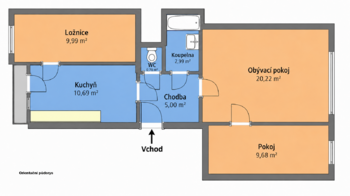 Pronájem bytu 3+1 v osobním vlastnictví 59 m², Brno