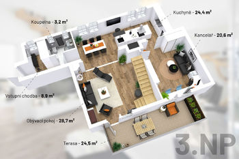 Prodej bytu 6+kk v osobním vlastnictví, 224 m2, Praha 6 - Střešovice