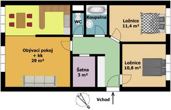 Prodej bytu 3+kk v družstevním vlastnictví, 68 m2, Praha 4 - Michle