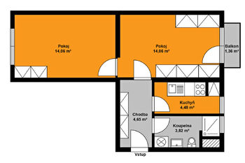 Prodej bytu 2+1 v osobním vlastnictví, 42 m2, Milovice