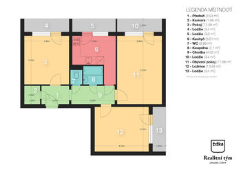 Prodej bytu 3+1 v osobním vlastnictví, 66 m2, Kladno