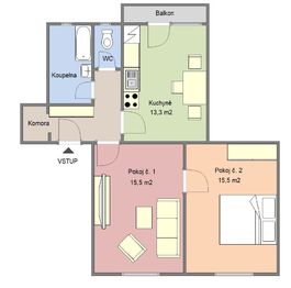 Pronájem bytu 2+1 v osobním vlastnictví, 60 m2, Strakonice