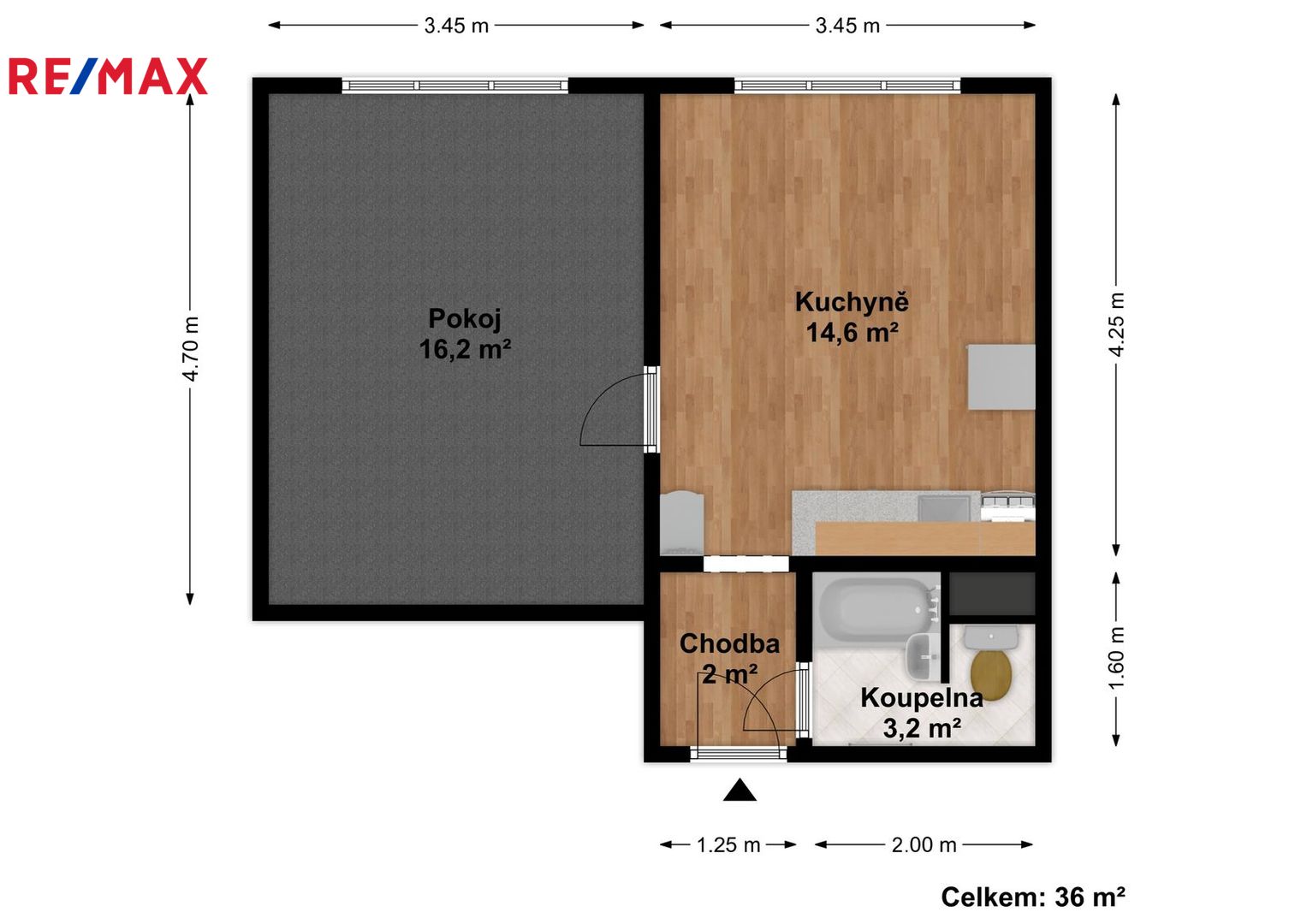 Pronájem bytu 1+1 v osobním vlastnictví, 36 m2, Třemošná